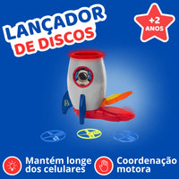 Lançador de Discos Educativo Rocket com 6 Discos
