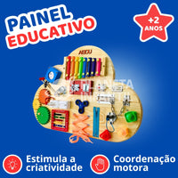 Painel Sensorial Educativo Montessori Nuvem + Brinde Exclusivo Hoje!