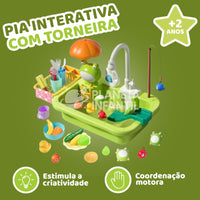 Pia Interativa com Torneira e Acessórios – Brincadeira com Água e Criatividade