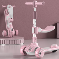 Patinete Infantil Evolutivo 2 em 1 com Assento, Luzes e Música