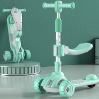 Patinete Infantil Evolutivo 2 em 1 com Assento, Luzes e Música