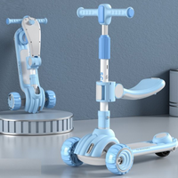 Patinete Infantil Evolutivo 2 em 1 com Assento, Luzes e Música