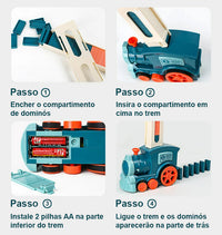 Trem Dominó Educativo ForKids C/ 100 Dominós